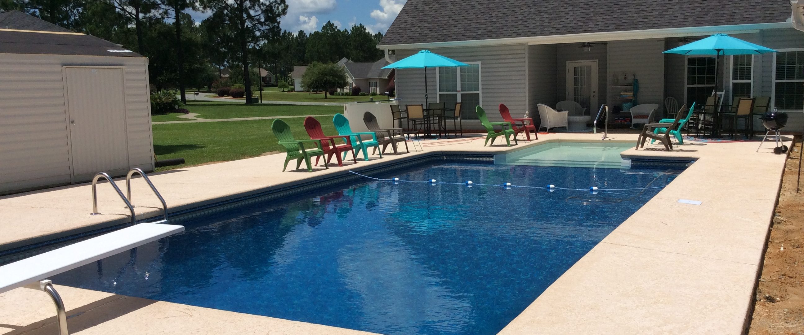 Pool furniture at Mid-State Pools & Spas, Inc.